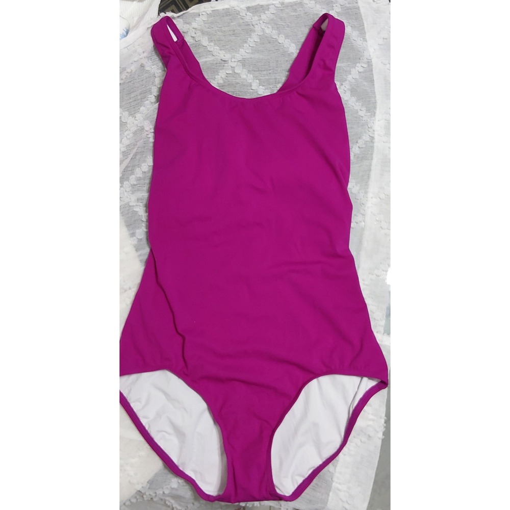 Hermoza Womens Magenta Pink Cross Back One Piece Swimsuit Size 6 NWT